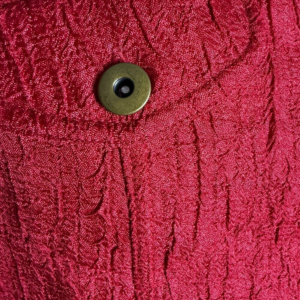 N Touch Vintage Red Crinkled Texture Women's Jacket, Sz 10, Pockets Y2K Business - Picture 4 of 16